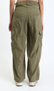 R210301 - Straight Leg Comfy Cargo Pants - Dark Khaki