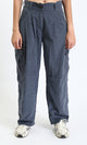 R210302 - Straight Leg Comfy Cargo Pants - Dark Grey