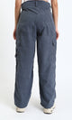 R210302 - Straight Leg Comfy Cargo Pants - Dark Grey