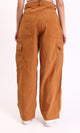 R210303 - High-Waisted Casual Cargo Pants - Rust Brown