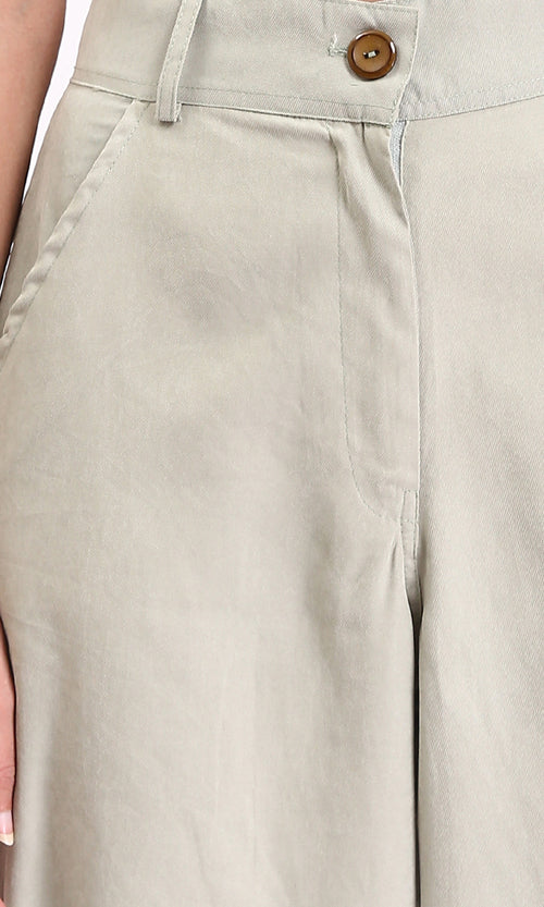 R210306 - High-Waisted Casual Cargo Pants - Pastel Olive