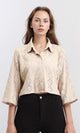 R210315 - 3/4 Lightweight Diamonds Shirt - Light Coffee