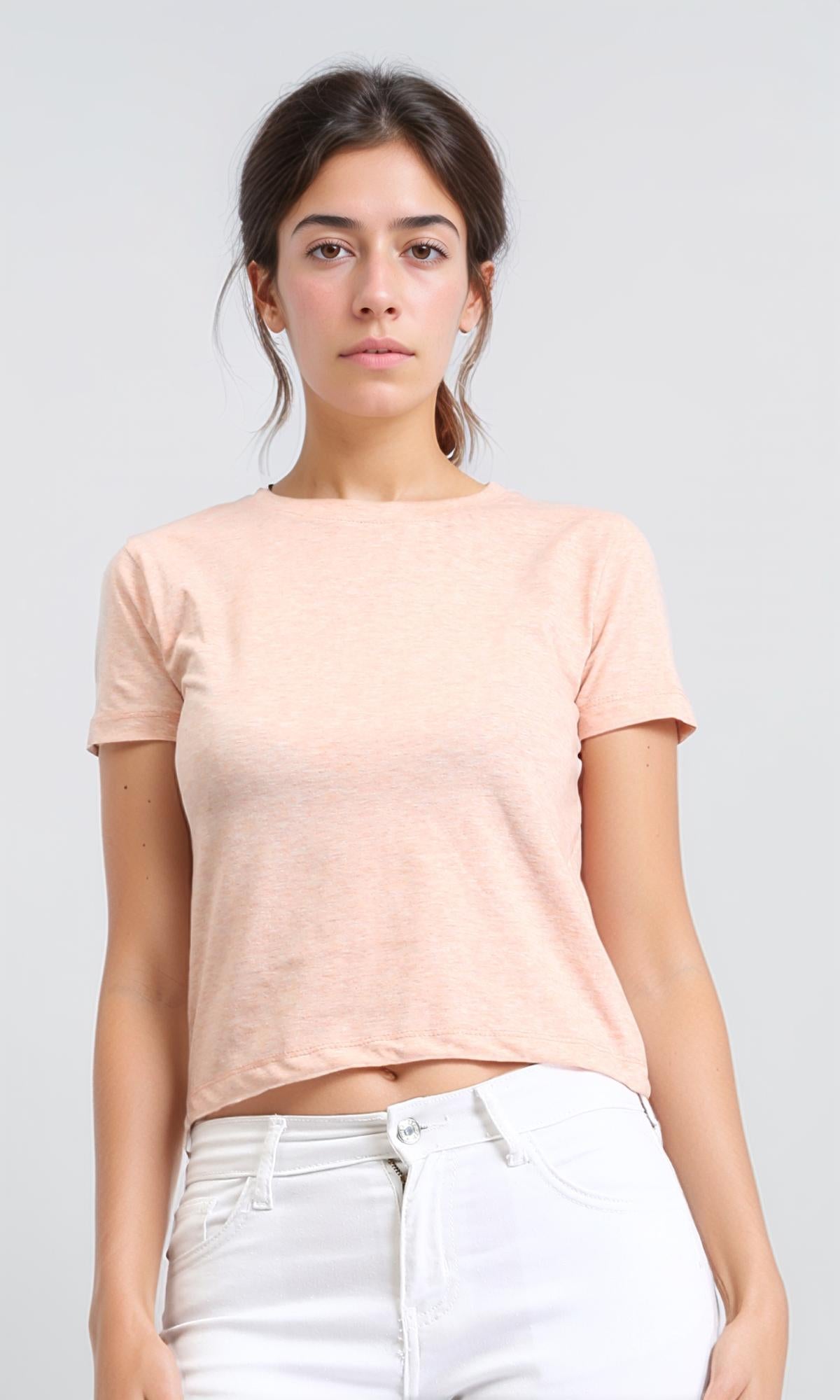 Short Sleeves Regular Fit Cotton Tee - Heather Simon