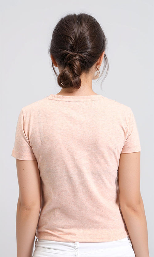 R210319 - Short Sleeves Regular Fit Cotton Tee - Heather Simon