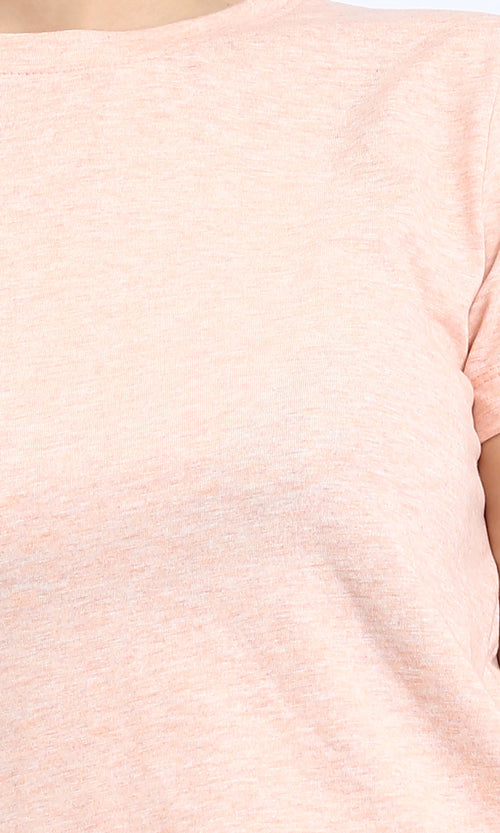 R210319 - Short Sleeves Regular Fit Cotton Tee - Heather Simon