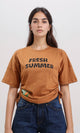 R210320 - "Fresh Summer" Slip On Printed Tee - Cinnamon