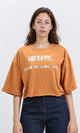 R210322 - Printed Elbow Sleeves Relaxed Tee - Havana