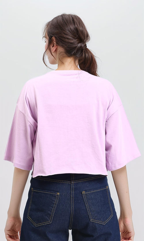 R210323 - Fashionable Print Summer Tee - Light Purple