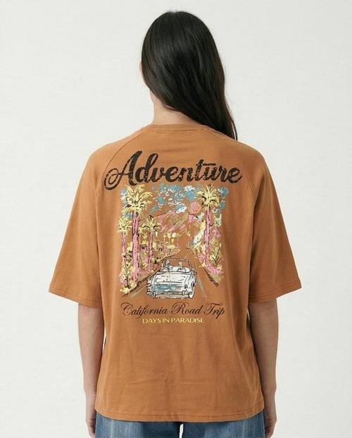Ravin Women’s Oversized "Adventure" Raglan Tee – California Road Trip Graphic - R210325