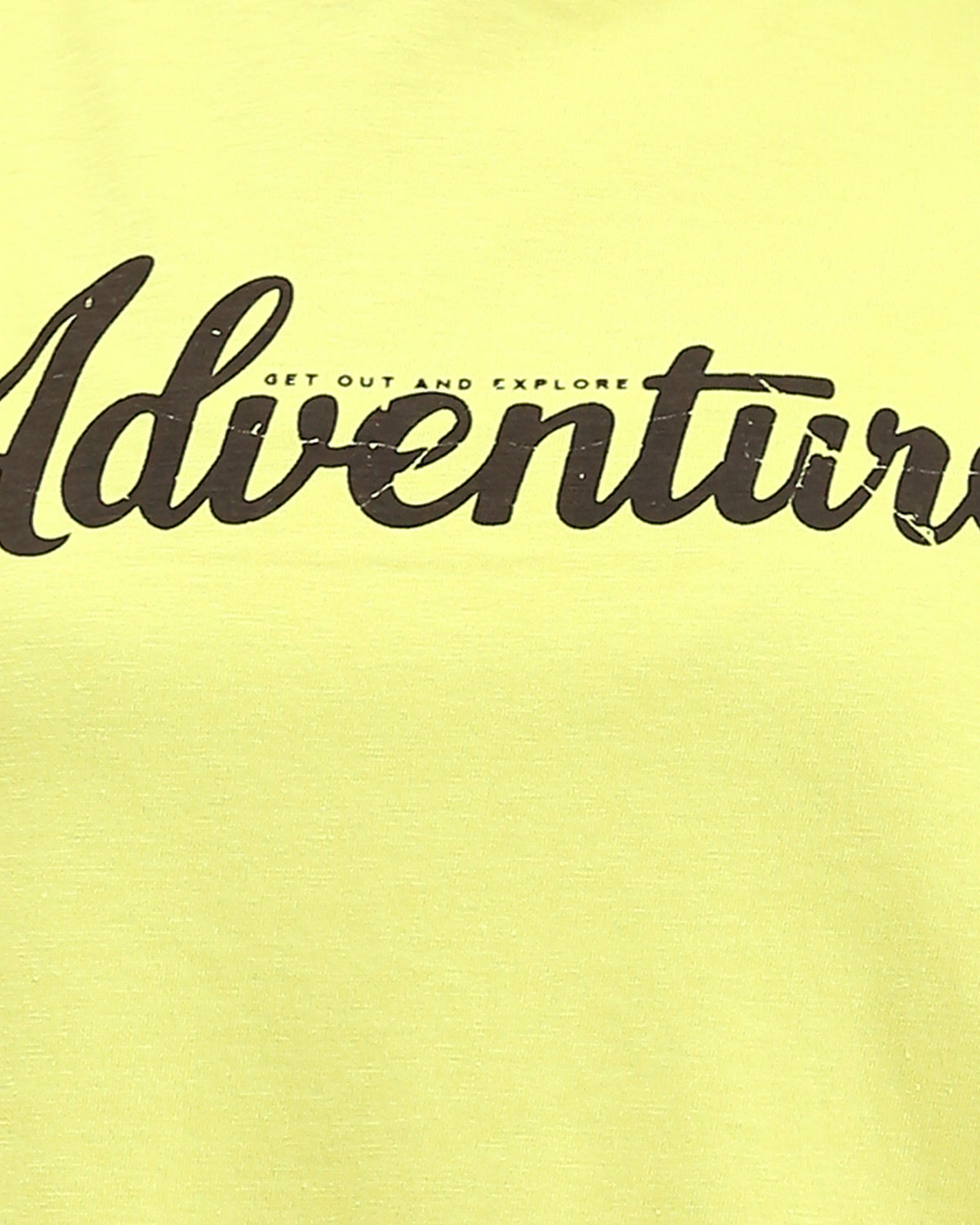 R210326 - "Adventure" Printed Summer Tee - Yellow Green