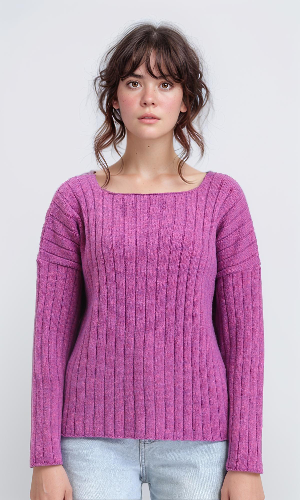 R210364 - Long Sleeves Coziness Soft Pullover - Magenta