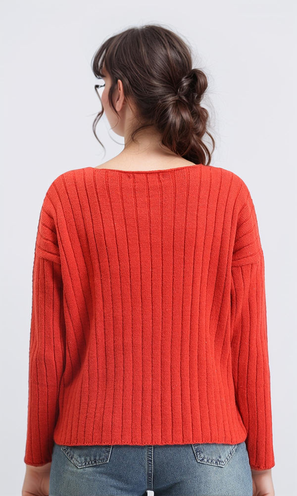 R210365 - Long Sleeves Coziness Soft Pullover - Red