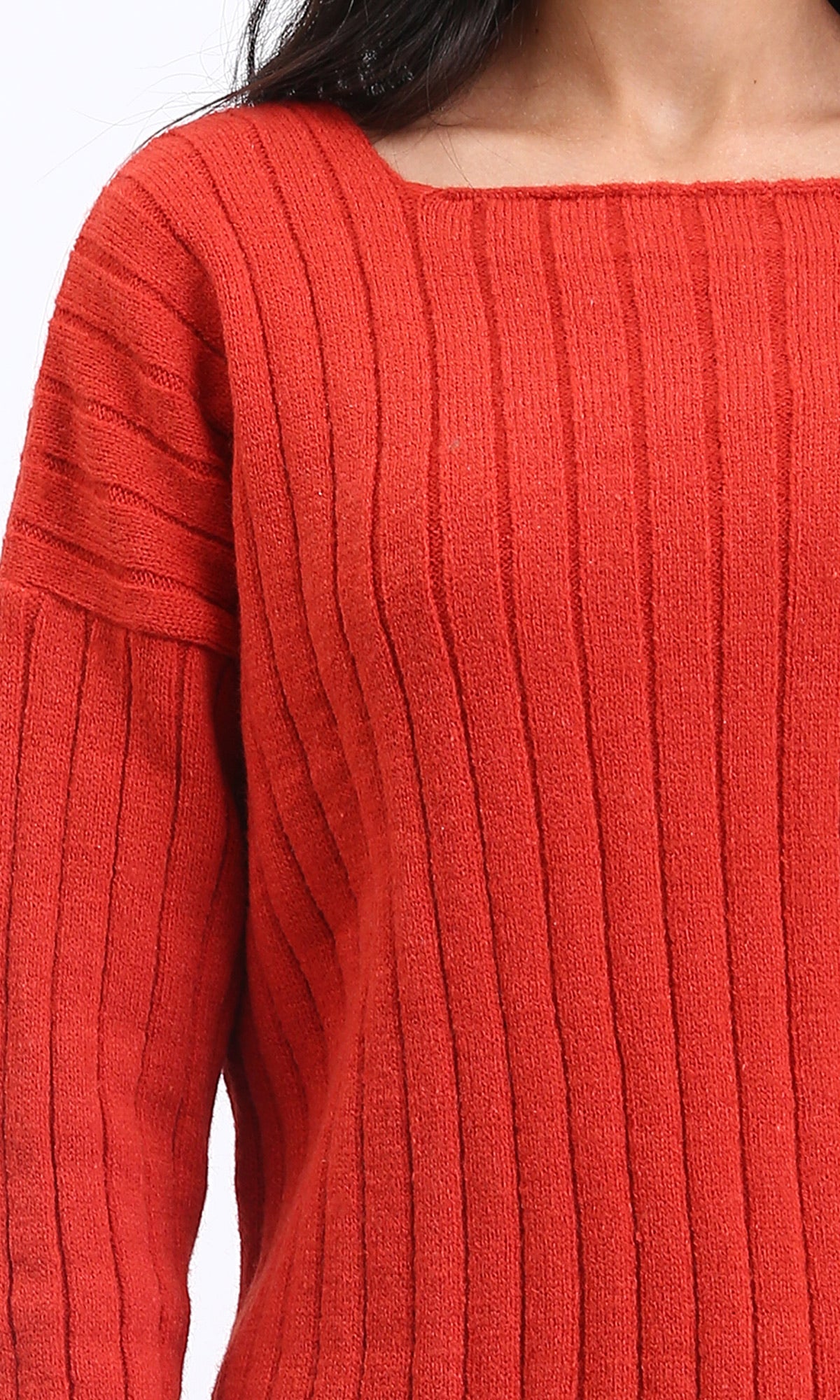 R210365 - سترة ناعمة دافئة بأكمام طويلة - أحمر