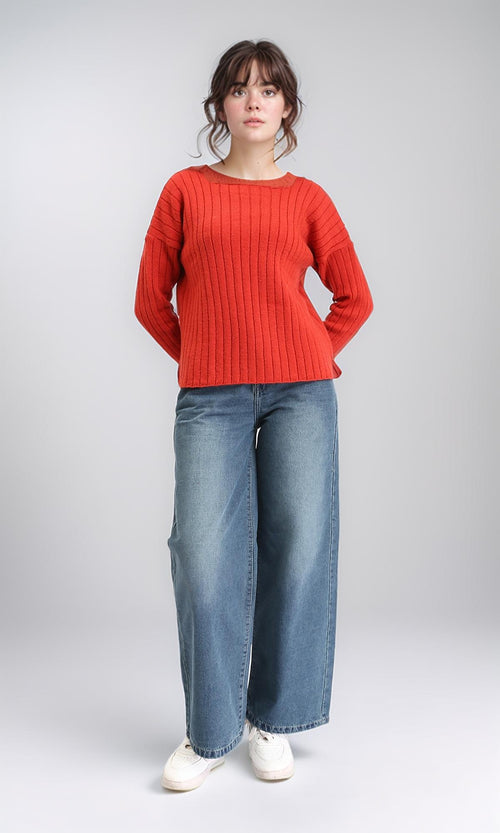 R210365 - Long Sleeves Coziness Soft Pullover - Red