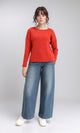 R210365 - Long Sleeves Coziness Soft Pullover - Red