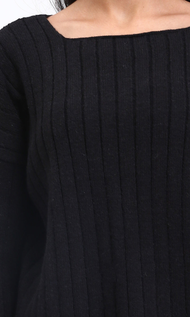 R210367 - Long Sleeves Coziness Soft Pullover - Black