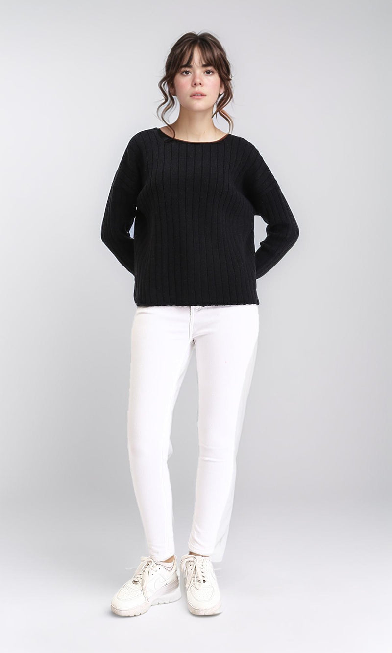 R210367 - Long Sleeves Coziness Soft Pullover - Black