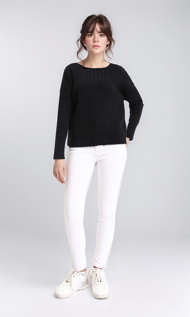 R210367 - Long Sleeves Coziness Soft Pullover - Black