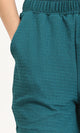 R210505 - Textured Feminine Short with Side Pockets - Teal