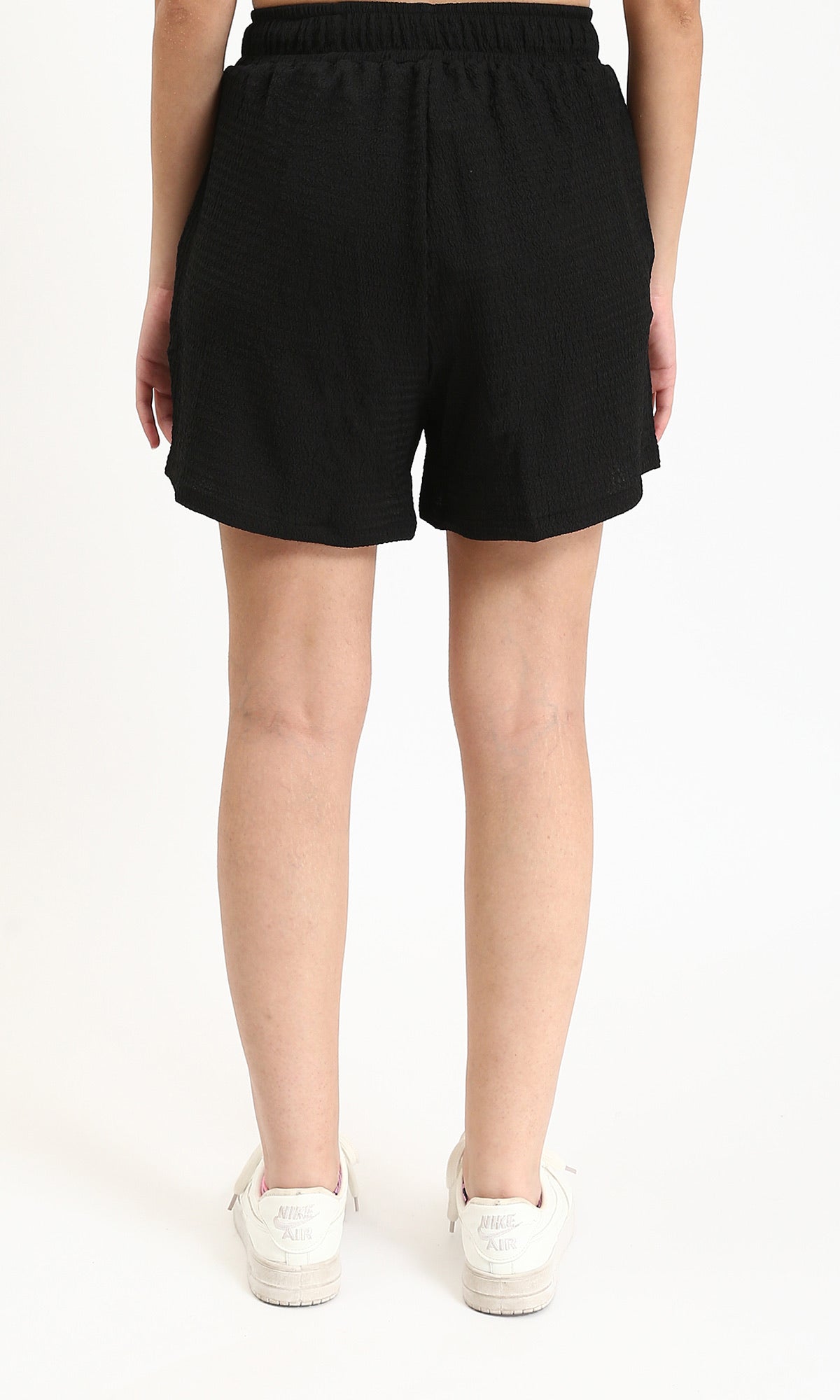 R210507 - Textured Feminine Short with Side Pockets - Black