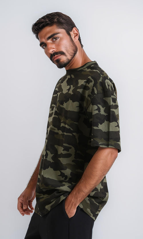 R210518 - Slip On Camouflage Round Tee - Multicolour