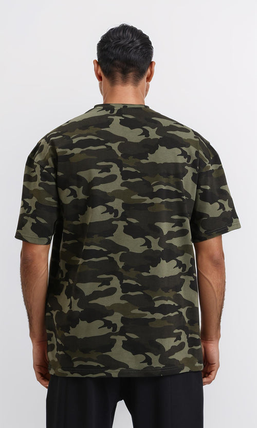 R210518 - Slip On Camouflage Round Tee - Multicolour