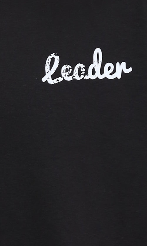 R210523 - Relaxed Crew Neck Printed Tee - Black