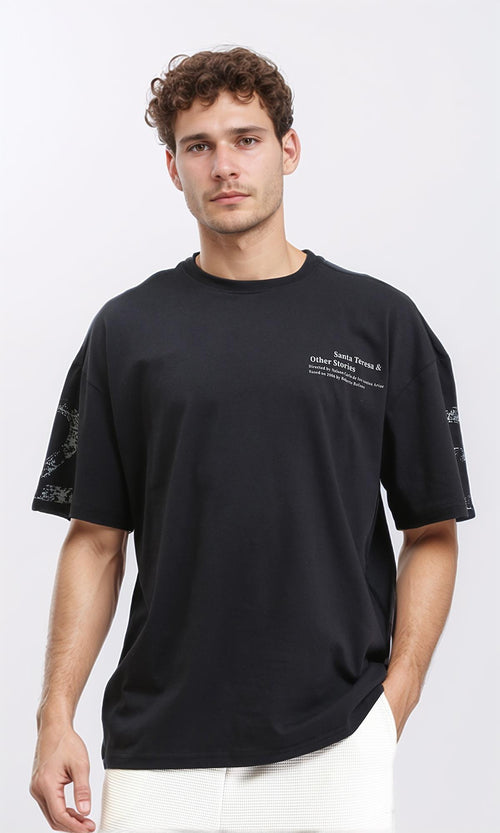 R210527 - Front & Back Print Summer Tee - Black