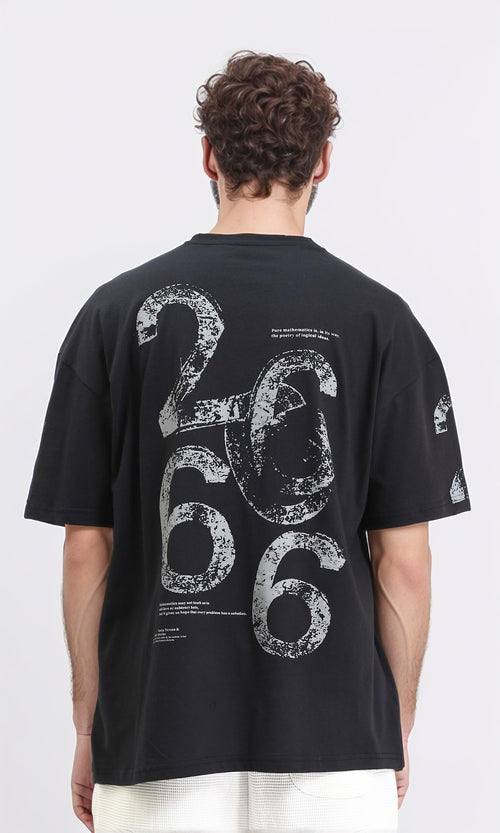 R210527 - Front & Back Print Summer Tee - Black