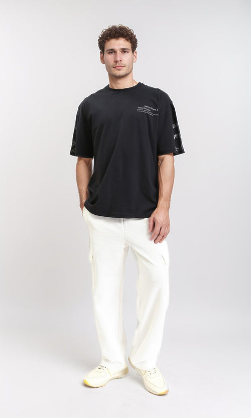 R210527 - Front & Back Print Summer Tee - Black