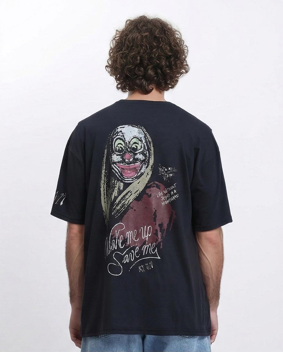 RAVIN "Wake Me Up" Oversized Graphic T-Shirt - Black - R210532
