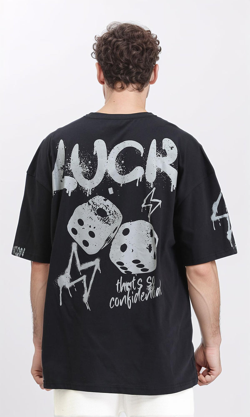 R210534 - Elbow Sleeves Slip On Cotton Tee - Black