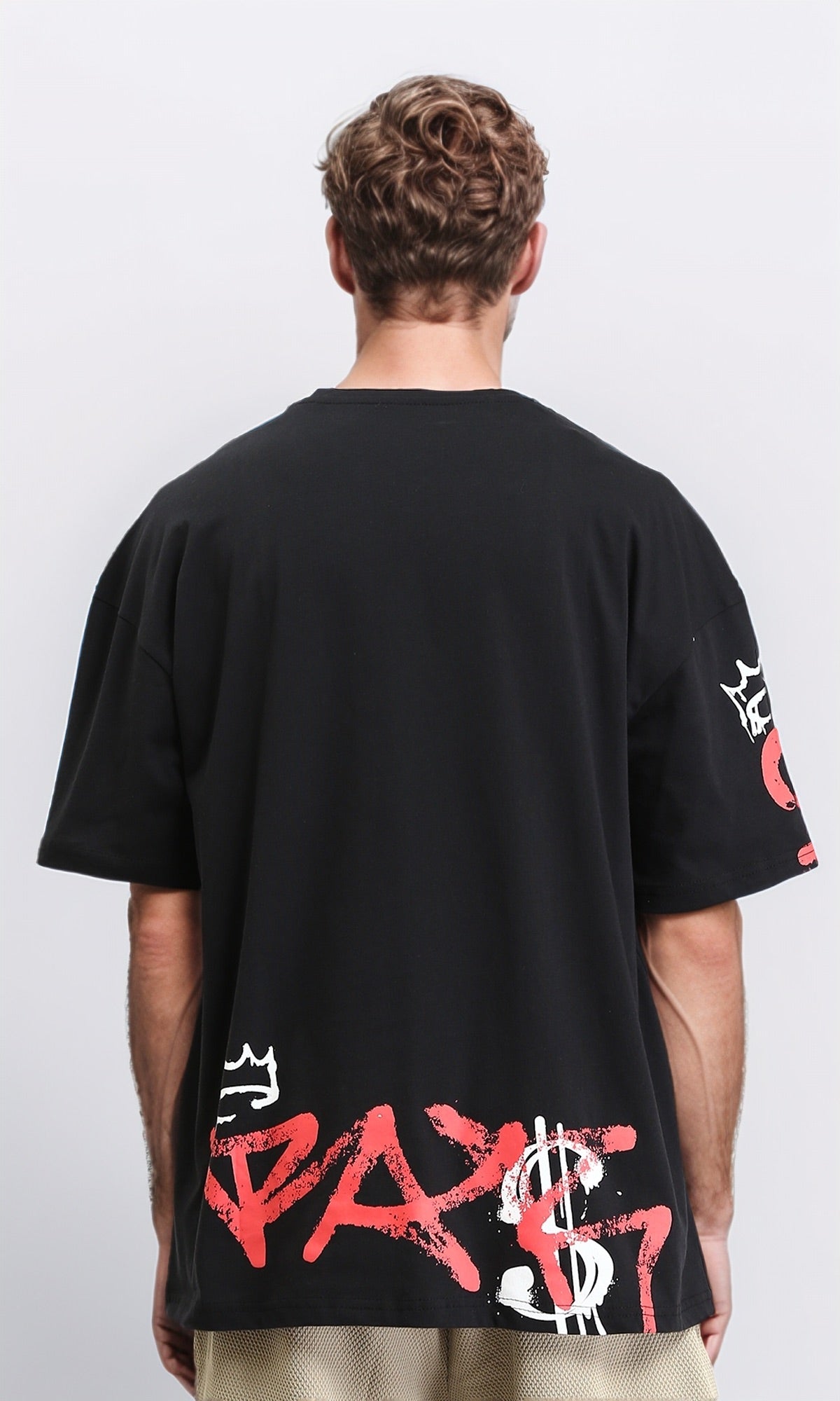 R210536 - Printed "King" Slip On Summer Tee - Black