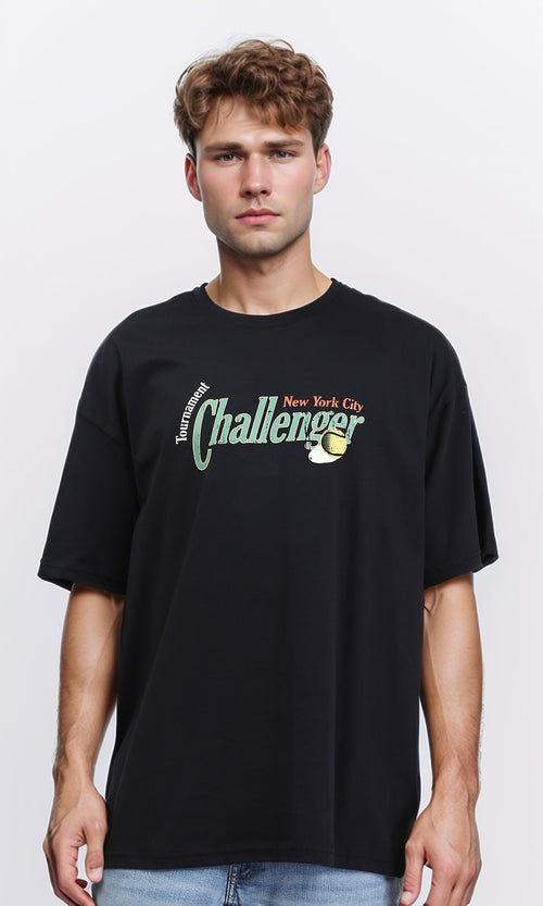 R210538 - Elbow Sleeves Slip On Cotton Tee - Black