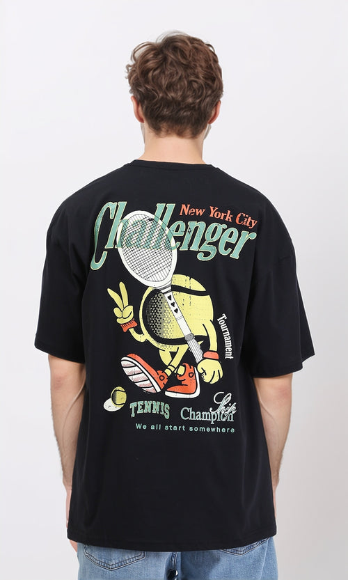 R210538 - Elbow Sleeves Slip On Cotton Tee - Black