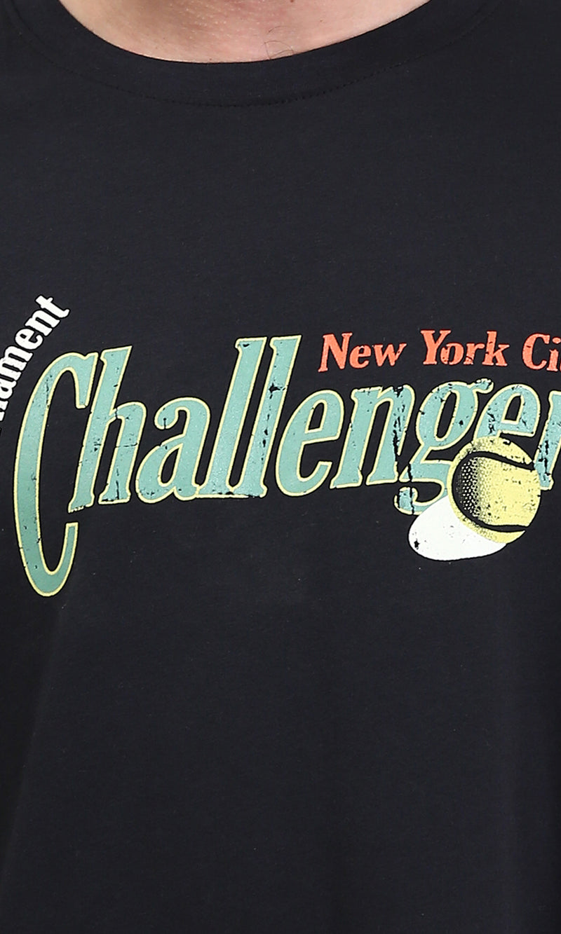 R210538 - Elbow Sleeves Slip On Cotton Tee - Black