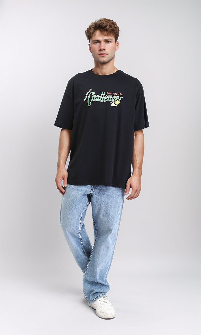 R210538 - Elbow Sleeves Slip On Cotton Tee - Black