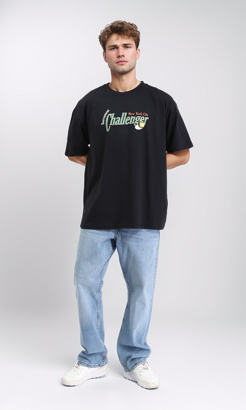 R210538 - Elbow Sleeves Slip On Cotton Tee - Black