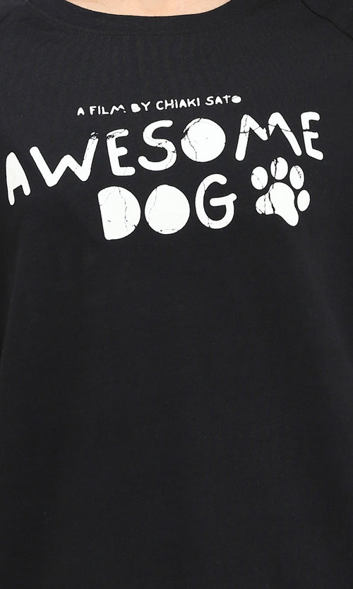 R210547 - Relaxed Fit Slip On Casual Tee - Black