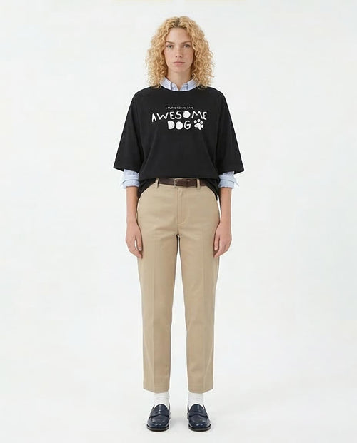 Ravin "Awesome Dog" Movie Poster Graphic Oversized Raglan T-Shirt – Black - R210547