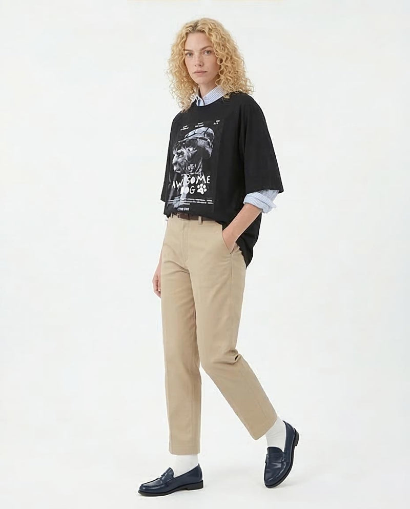 Ravin "Awesome Dog" Movie Poster Graphic Oversized Raglan T-Shirt – Black - R210547