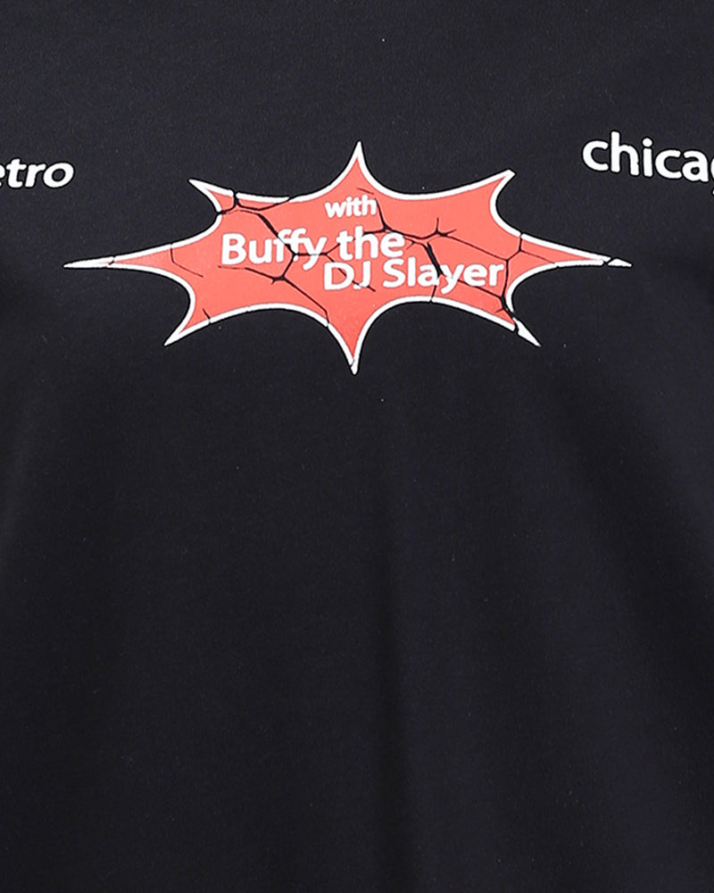 RAVIN x Lollapalooza "Aftershow" Oversized Graphic Tee - Black - R210548