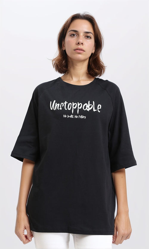 R210549 - "Unstoppable" Cotton Tee - Black