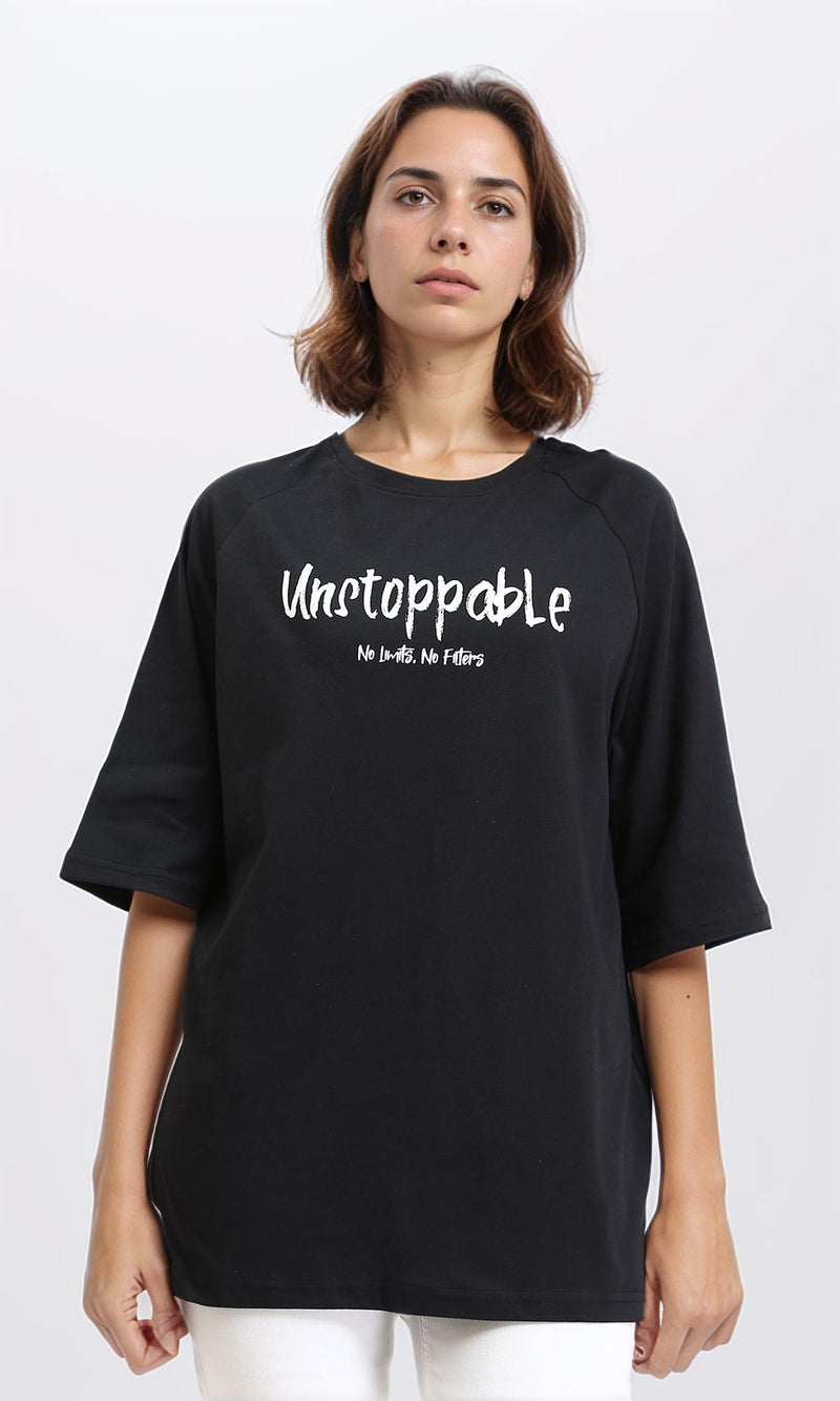 R210549 - "Unstoppable" Cotton Tee - Black