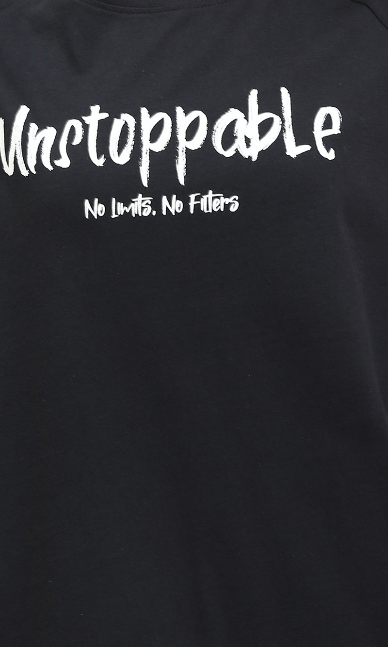 R210549 - "Unstoppable" Cotton Tee - Black