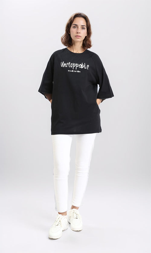 R210549 - "Unstoppable" Cotton Tee - Black