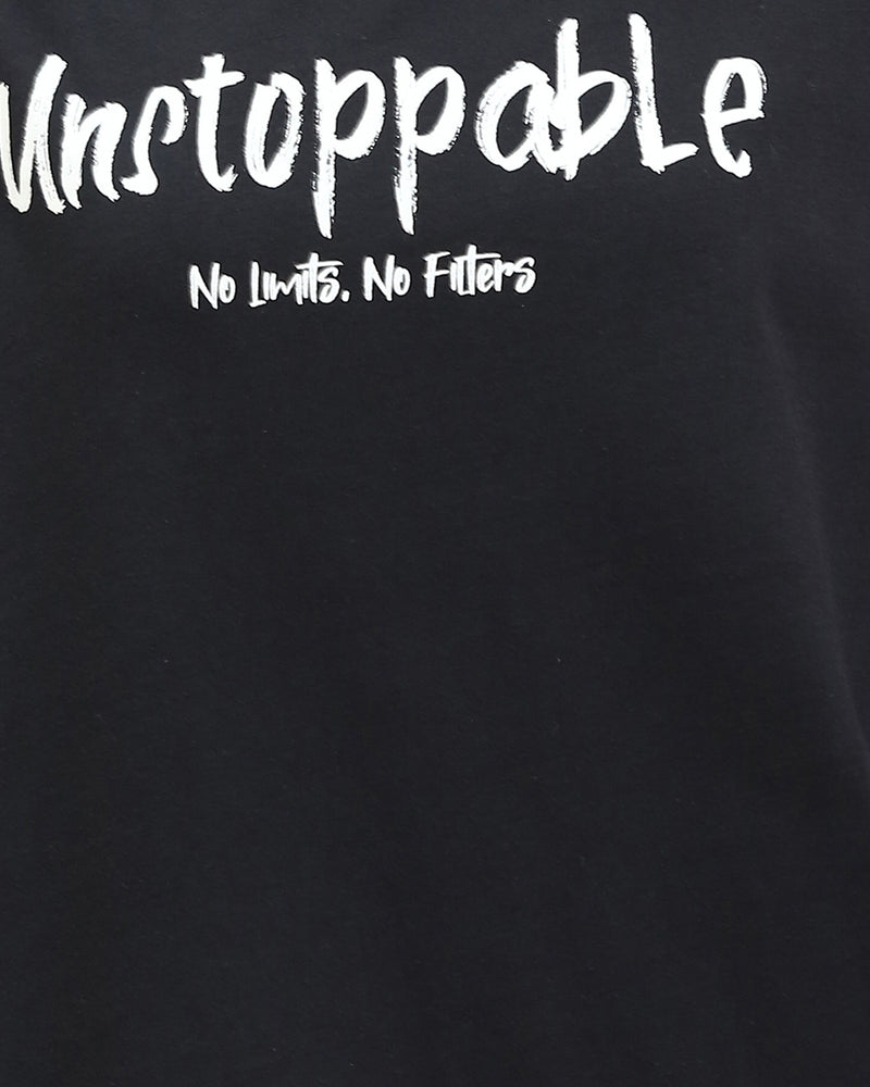 Ravin "Unstoppable" Oversized Graphic T-Shirt – Black - R210549