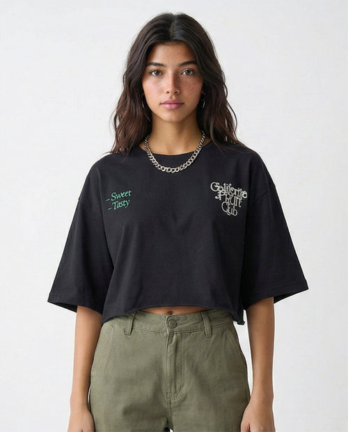 R210552 - Relaxed Slip On Printed Tee - Black