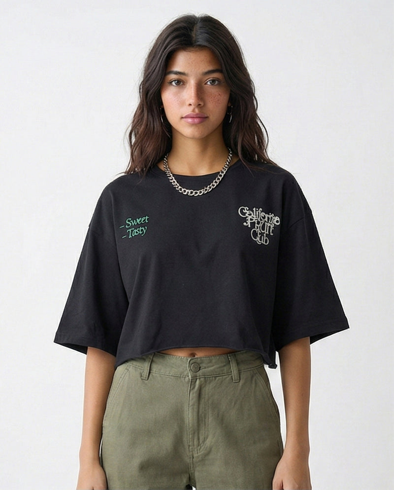 R210552 - Relaxed Slip On Printed Tee - Black