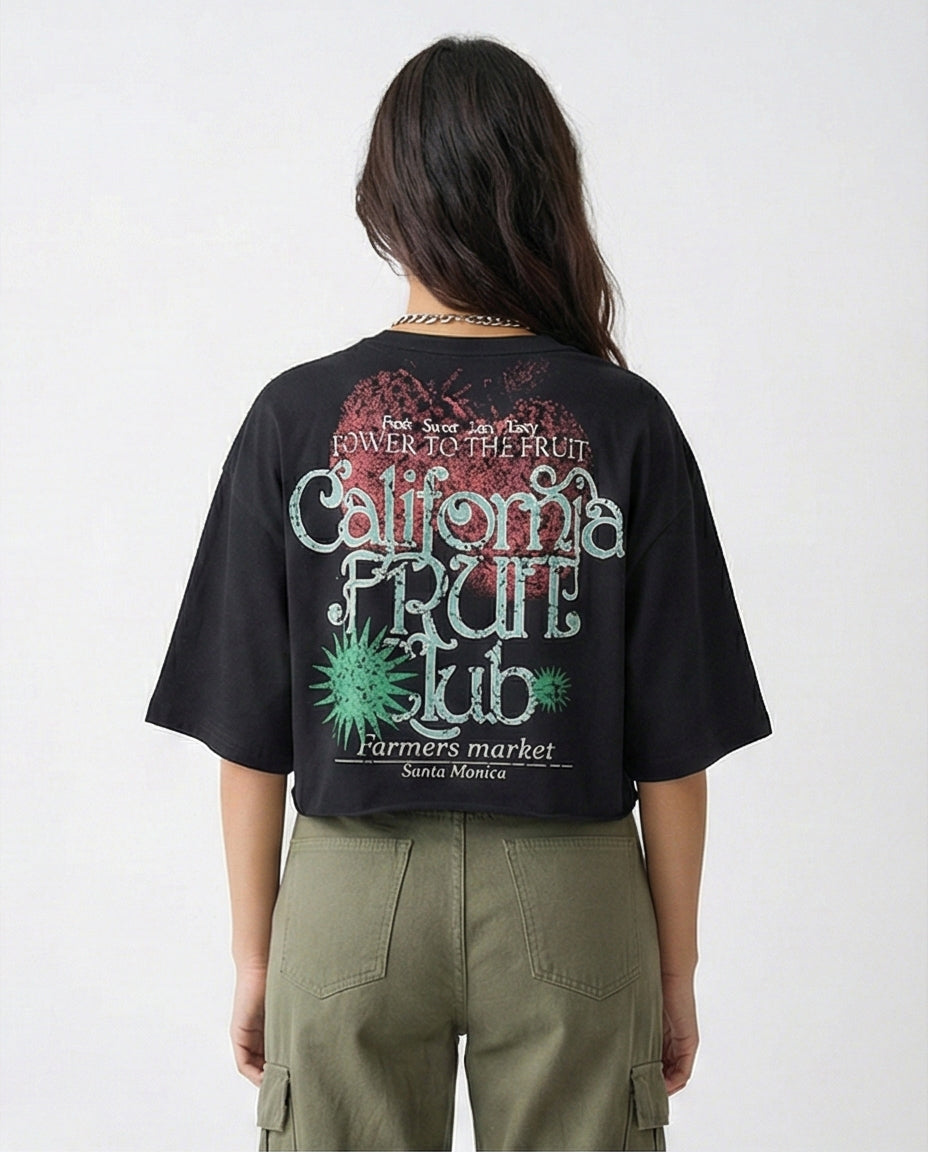 R210552 - Relaxed Slip On Printed Tee - Black